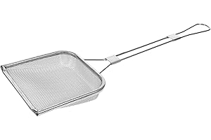 BESTonZON Écumoire Carrée À Mailles Fines Avec Long Manche, Passoire Cuisine en Acier Inoxydable, Passoire à Huile Filtre, Écumoire en Acier Inoxydable, pour les Résidus de Filtre (43 * 13 cm)
