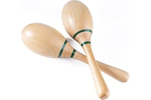 Musfunny Maracas Shaker Percussion Instruments for Adults: Wooden Shakers Rattles Musical Instrument with Handle for Birthday Gift Early Education KTV Party Dance Live Performances