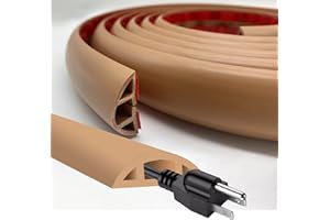 OUKMAO Self Adhesive Floor Cable Floor Cable Cover 3m PVC Cable Floor Cover Floor Cord Cover for for Home Office Factories Gyms Garages (Brown, 30mm x 3m)