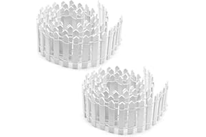 FADRUN 2PCS Valla de Jardín en Miniatura, 90x5cm Accesorios para Decoración en Miniatura Valla de Madera, para Casa de Muñecas, Puerta Elfo Navidad, Jardin de Hadas, Valla Muñecas Mini, Blanco
