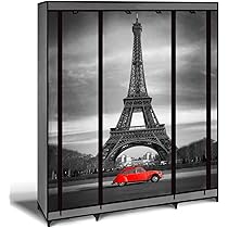 Armoire Rangement Vêtements IDMARKET Armoire De Rangement Penderie Pliable Vêtements En Tissu Noir Dressing XXL - Maison Rideau Occultant