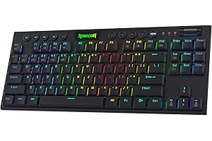 Redragon K621 Horus TKL Bezprzewodowa klawiatura mechaniczna RGB, 5,0 BT/2,4 Ghz, przewodowa, trzy tryby 80% ultracienka niskoprofilowa klawiatura Bluetooth z dedykowanym sterowaniem nośnikiem i liniowymi czerwonymi przełącznikami, czarna