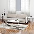 DecorNation Wooden Coffee Table With 2 End Tables/Side Table For Bedroom, Living Room, Home Décor (White) Set Of 3