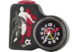 JACQUES FAREL Kinderwecker Jungen Fußball 3D Motiv ohne Ticken, mit Licht und Snooze ACB 716 FO