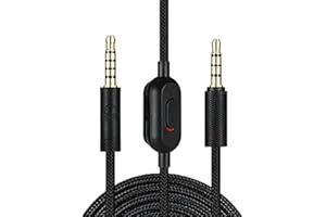 MICMXMO Cavo audio di ricambio compatibile con cuffie Logitech G PRO X G233 G433 G PRO Gaming Headsets, cavo in nylon intrecciato da 3,5 mm con interruttore muto in linea e controllo del volume, 2 m,
