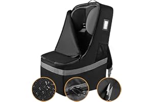 Livego Sac de voyage pour siège de voiture, siège d'avion, avec sangles rembourrées et sangles de taille réglables, sac de siège de voiture pour voyage (noir)