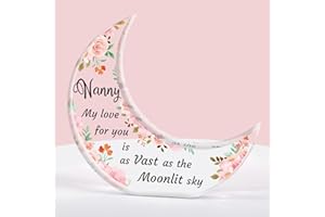 Buioata Nanny Birthday Gifts - Acrylic Moon Deco Nanny Gifts, Touching Sayings Engraved Gifts for Nanny, Nan Birthday Gifts, Nan Gifts for Birthday Thanksgiving Christmas Mothers Day