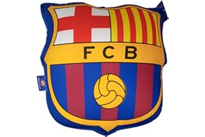 Fc Barcelona Cojín Decorativo 3D, Escudo Oficial, 35 x 35 x 10 cm, Poliéster