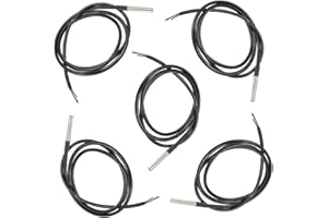 HALJIA 5PCS DS18B20 Waterproof Temperature Sensors Transducer Digital Thermal Stainless Steel Probe 1m Compatible with DIY Arduino Raspberry Pi Etc.