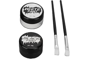 ‎FABATER Halloween Cosplay SFX Makeup Czarna + biała farba do ciała, zestaw do makijażu efektów specjalnych, zestaw do malowania twarzy dla dorosłych pełne pokrycie farba do twarzy