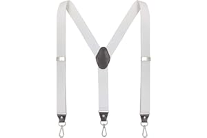 Ausukler Bretelle da uomo extra forti 3,5 cm di larghezza con ganci girevoli e cinghie elastiche Y-back per jeans