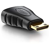 deleyCON HDMI to Mini HDMI Adapter - HDMI Female to Mini HDMI Jack 1920x1200 Full HD 1080p Video Adapter - Black