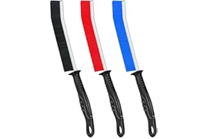 Hmseng Cepillo de Limpieza de Grietas, Multifuncional Ranura de Puerta de Ventana y Cepillo Limpiador Profundo de Grietas, para Lechada para Inodoro, Baño, Hogar, Bañera, Fregadero, (3,Colors)