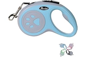 Retractable Dog Lead, VELIGOOD 5M/16FT Extendable Dog Lead with Strong Nylon Tape Tangle-Free One-Handed Brake, Pause, Lock for Small Medium Dogs (Blue)
