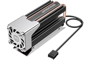 Graugear M.2 NVMe SSD (2280) Cooler – Heatpipe Cooler with Fan for M.2 SSD – Active; Low Noise; 25 mm PWM Fan; 4 x Thermal Pads; Copper Heatpipe; Aluminium; G-M2HS03-F