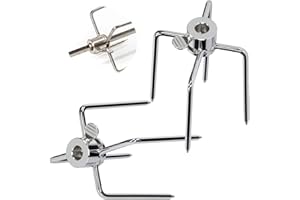 KOSMOSTA Robuste Edelstahl-Drehspieß-Gabeln, Grill-Rotisserie-Zubehör für 5/16 Zoll quadratische Rotisserie-Spießstäbe, 2 Stück