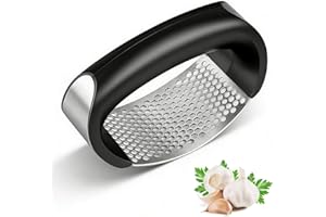 ARMO HOME Armo® Garlic Press Garlic Crusher Kitchen Stainless Steel Garlic Rocker 304 Food Grade Garlic Crusher Ergonomic Handle Garlic Peeler
