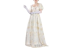 CR ROLECOS Regency abiti da donna con sciarpa vittoriani a maniche Abito sbuffo vita impero