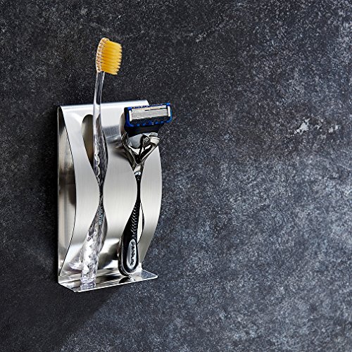Zahnbürstenhalter ICOCO Selbstklebende Zahnpasta mit Zahnbürstenhalter Edelstahl - 5