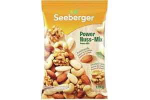 ‎SEEBERGER Seeberger Power-Nuss-Mix - vereint knackige Walnusskerne, blanchierte Mandeln, Cashewkerne und naturbelassene Mandeln.
