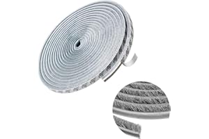 CTRICALVER uszczelka szczotkowa, samoprzylepna, 5 m, do drzwi przesuwnych, okien i garderoby (szara)