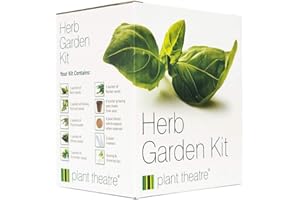 Plant Theatre Herb Garden Kit - Cultive 6 variedades de hierbas con semillas, macetas de inicio, marcadores de plantación y discos de turba - Regalos de jardinería para mujeres y hombres