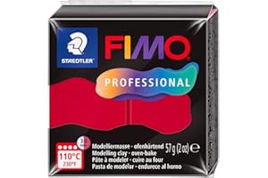 STAEDTLER FIMO Professional 8040 - Pasta per modellare il forno, appositamente progettata per professionisti e artisti, prodotto singolo carminio, 8040-29