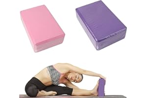 CAMEIRGOU Blocchi Yoga, 2 Pezzi Blocchi Da Yoga Robusto E Leggero, Mattoncini Yoga In Schiuma Eva, Cubi Yoga Cubo Mattoncino Per Yoga, Supporto Blocco Per Yoga, Pilates E Stretching, Mattoncini Yoga Per Fitness