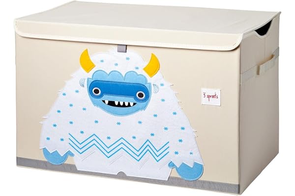 3 Sprouts - Boite de Rangement Jouet Enfant - Coffre à Jouets Bébé et Enfant - Bac de Rangement Pratique et Coloré - Yéti