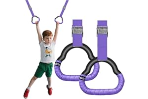 SQHY Gymnastics Rings for Kids Home Exercise Rings Pull Up Rings With Straps Exercise Strength Training Equipment Gym Rings for Children Exercise