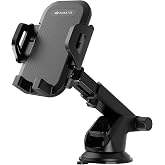 Amkette iGrip Drive Telescopic Car Mobile Holder for Dashboard, Mobiles Holder for car Dashboard, with 360 Rotation, One -Tou