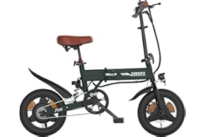 ESKUTE F200 Bicicleta Eléctrica Plegable de 14"x2.125", Ebike Urbana de 36V 7.8Ah con Pantalla LCD, Velocidad Máx de 25km/h, Asiento Ergonómico, Autonomía de hasta 50KM, Bici Electrica para Adultos