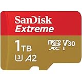 SanDisk Extreme 1 TB microSDXC Memory Card + SD Adapter with A2 App Performance + Rescue Pro Deluxe, Up to 160 MB/s, Class 10