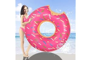JUNBAOYYDS Schwimmreifen für Erwachsene, Schwimmring Donut Aufblasbarer Schwimmring 120cm, Sommer Wasser Spielzeuge Schwimm Pool Ring