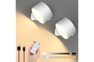 Lampop Circular Magnetic Wall lamp Wall Lights Battery Operated Wall Sconces Rechargeable Touch Dimming Wall Lights Indoor Removable for Living Room Bedroom White 2 PCS