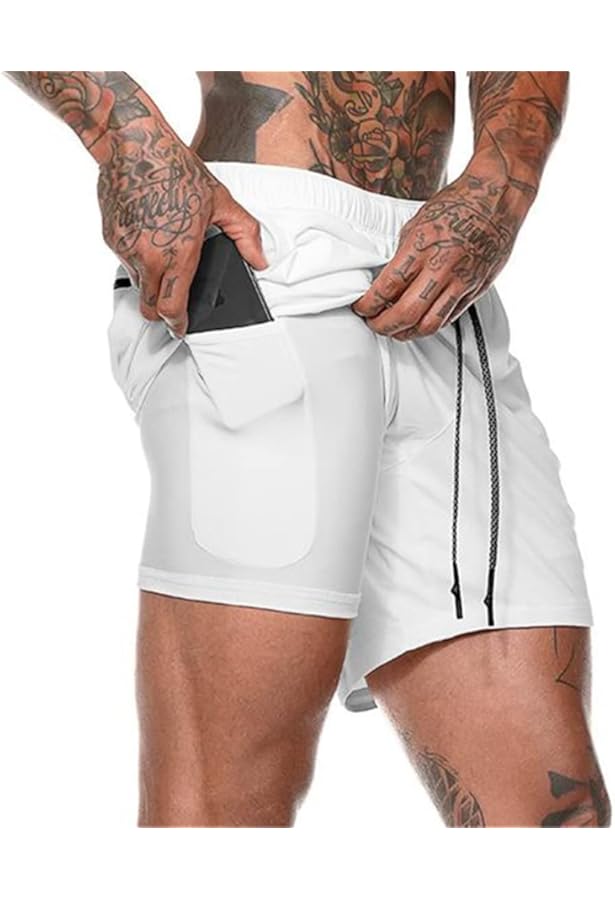 Short Cyclisme Shorts De Compression Homme RANE SPORTS - Séchage Rapide, Poche Téléphone, Pour Sport RANE SPORTS Polyester Spandex