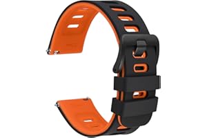 WOCCI Bicolore Bracelets de Montre, Caoutchouc Silicone, Libération Rapide, Bandes de Rechange pour Homme et Femme, Boucle en Acier Inoxydable, 18mm 20mm 22mm