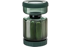 WhiteRhino Barattolo per Sottaceti in Vetro con Filtro a Ribalta Contenitore a Clessidra d'Oliva,1L Supporto per Sottaceti Capovolto,Coperchi Ermetici a Prova di Perdite e Utilizzabile in Lavastovigli