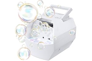 Theefun Automatyczna dmuchawa do bąbelków, 500 ml, przenośna maszyna do robienia bąbelków, elektryczna zabawka dla chłopców i dziewcząt, na zewnątrz, wewnątrz, imprezy, wesela, urodziny, zasilana