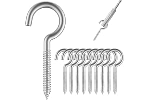 ZOPJUMA 10 Pezzi Viti per Occhielli 50mm, Gancio a Spirale in Legno, Vite Oculare, Gancio a Vite, Viti a Testa Tonda, Da Utilizzare Per Cornici, Oggetti Decorativi e Progetti Artigianali