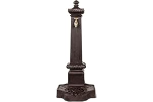 aubaho Fontaine de Stand Fontaine lavabo Jardin Aluminium Brun Style Antique 100cm