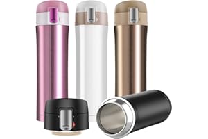 FAPPEN Double Walled Vacuum Flask Thermo, 500ml Stainless Steel Insulated Water Bottle, Flask for Hot and Cold Drinks, Travel Coffee Mug, Sports Water Bottle, Drinks Cup (Gold)