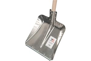 SHW-FIRE Pala de borde plano de aluminio Hallenser, mango de 130 cm con borde protector de acero, versátil
