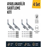 ePhase 4 Set Deprem G&uuml;venliği Devrilme &Ouml;nleyici Ayarlanabilir 6X14CM Mobilya Eşya Dolap Sabitleme Kiti