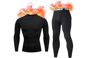 Zhiaek Set di Intimo Termico Uomo Invernale Biancheria Termica Pantaloni Traspirante Asciugatura Rapida per Sportiva Sci Allenamento Corsa Ciclismo Trekking