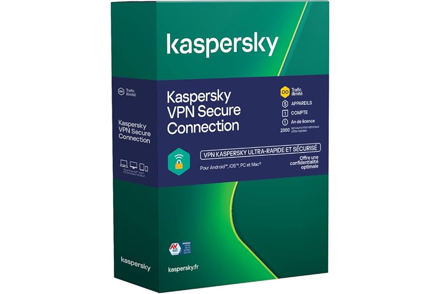 Kaspersky VPN Secure connection 5 Postes/1 An