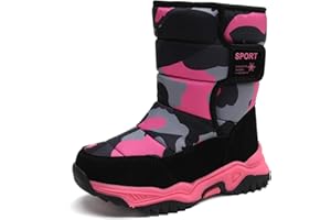 CERYTHRINA Enfant Bottes de Neige Garçon Filles Hiver Chaussures Chaud Botte Hiver Pour D'hiver Fourrure Chaudes Souple Fourrée Doublé Antidérapant Sole Étanche Bottes de Neige