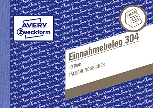 Avery Zweckform 304 Einnahmebeleg mit Dokumentendruck (A6 quer, 50 Blatt) grün
