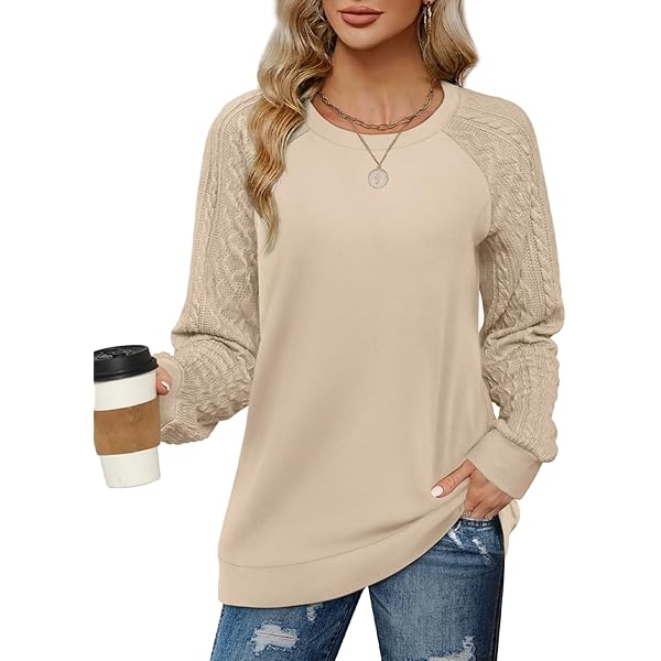 Tunica Donna Aokosor | Maniche Lunghe Con Fori Pollici | 60% Poliestere 35% Rayon | Ampia - Foto 6