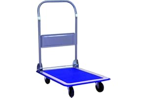 TEC Hit 175250 - Chariot Manutention - en Acier - Plateau Anti-dérapant - Poignée Rabattable - Rotation 360° - Charge Maximum 15